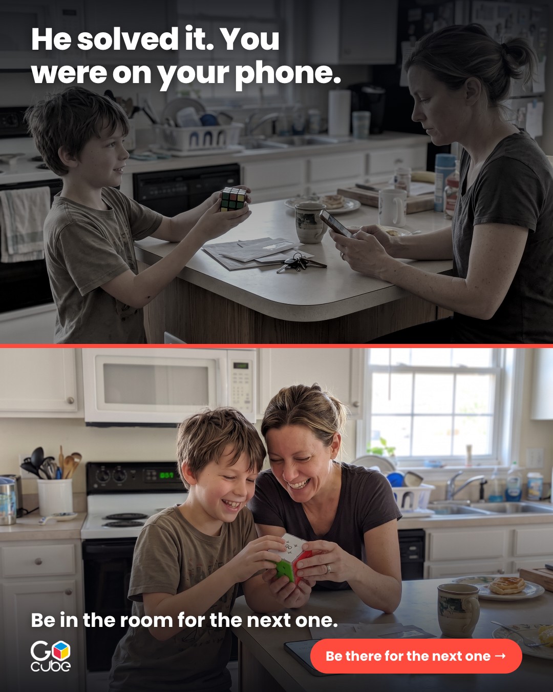 He solved it. You were on your phone.